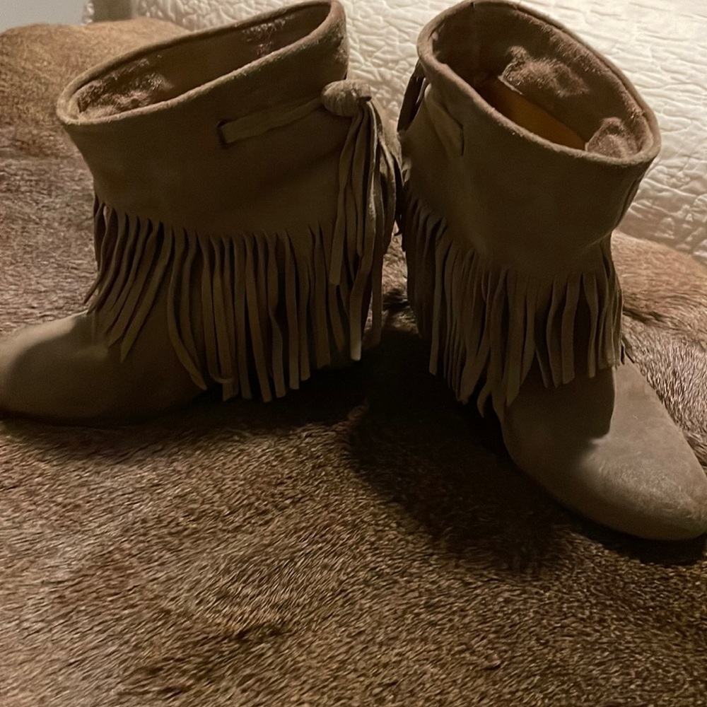 Nine West Fringe Booties size 7